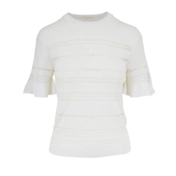 CHLOÉ Vanilla Ice Lace Knit T-Shirt S $1095 NWT - Picture 2 of 7